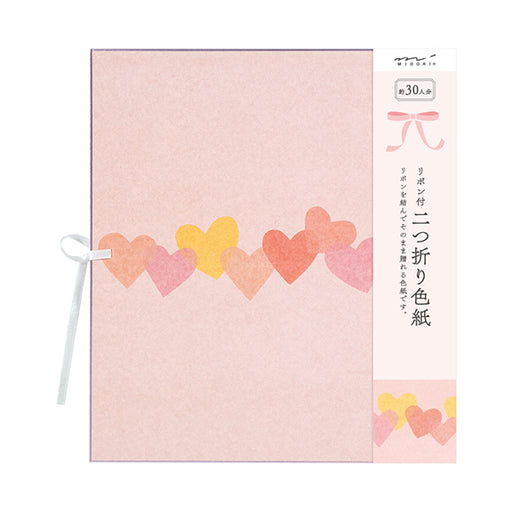 Midori/Color colored paper ribbon heart 4902805331135 (10 sets)