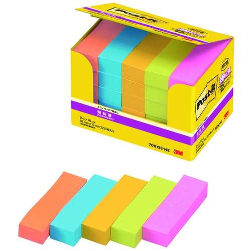 スリーエムジャパン Post-it 7001SS-NE 強粘着 50mm×15mm 混色 4548623087269