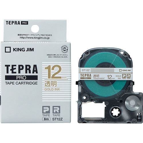 キングジム テプラPROテープ ST12Z 透明に金文字 12mm 4971660758838
