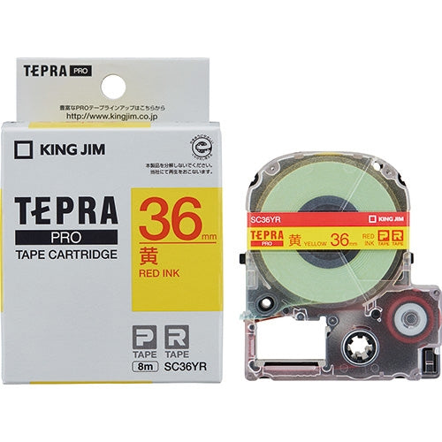 Det er rubrik 36 mm i King Jim Tepra PRO tape SC36YR gul