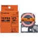 King Jim Tepra PRO Tape SK12D Fluorescent Orange with Black Letters 12mm