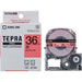 Cinta King Jim Tepra PRO SC36R Roja con Letras Negras 36mm
