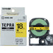 Fita King Jim Tepra PRO SC18Y amarela com letras pretas 18mm 4971660764907