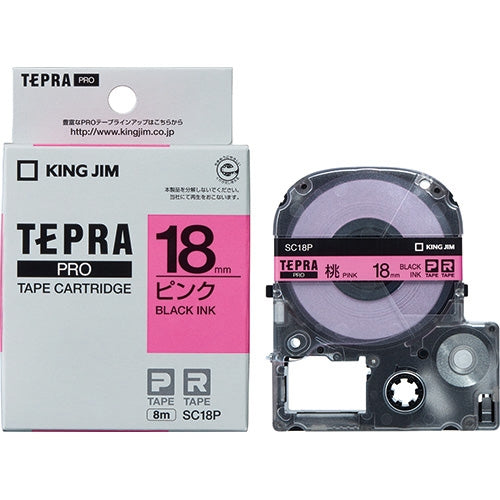 Nastro King Jim Tepra PRO SC18P pesca con lettere nere 18 mm