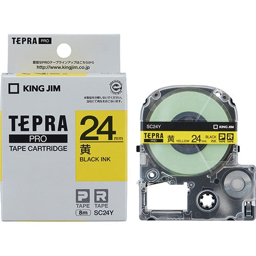 Nastro King Jim Tepra PRO SC24Y giallo con lettere nere 24 mm