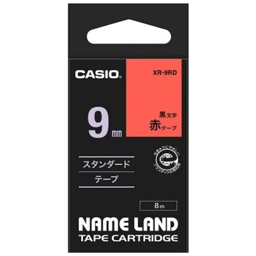 Casio Computer Labeltape XR-9RD Rood met zwarte letters 9 mm