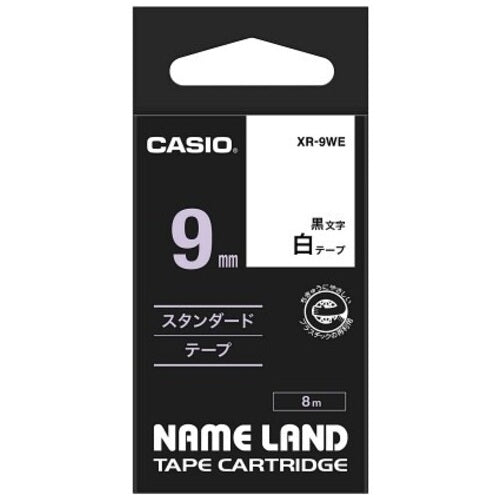 Casio Computer Etikettenband XR-9WE weiß auf schwarz 9 mm