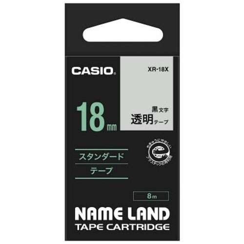 Nastro trasparente per calcolatrice Casio XR-18X a nero trasparente 18 mm
