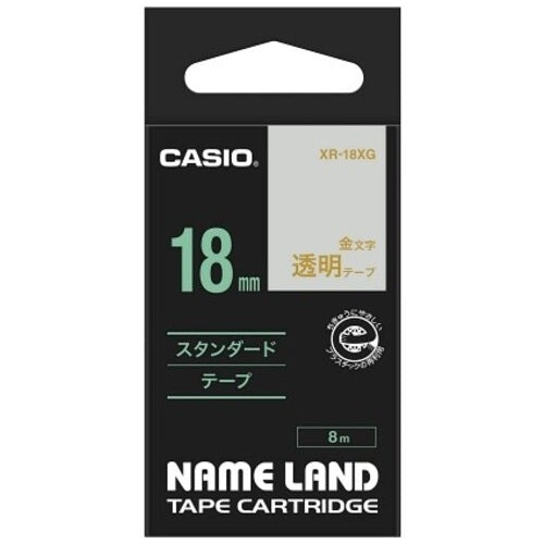 CASIO COMPUTER株式会社透明胶带XR-18XG透明镀金刻字18mm