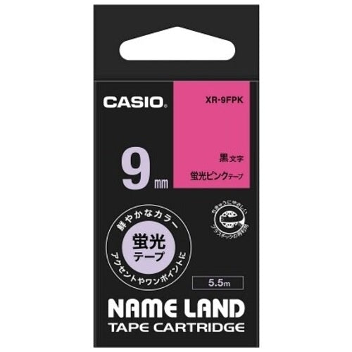 Nastro fluorescente per calcolatrice Casio XR-9FPK da pesca a nero 9 mm