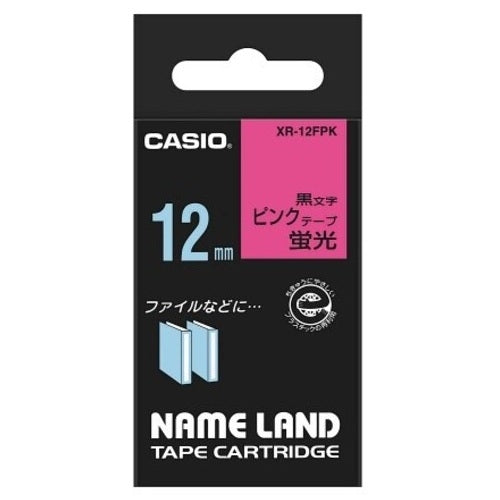 Nastro fluorescente per calcolatrice Casio XR-12FPK da pesca a nero 12 mm