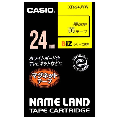 Nastro magnetico per computer Casio XR-24JYW giallo con lettere nere 24 mm