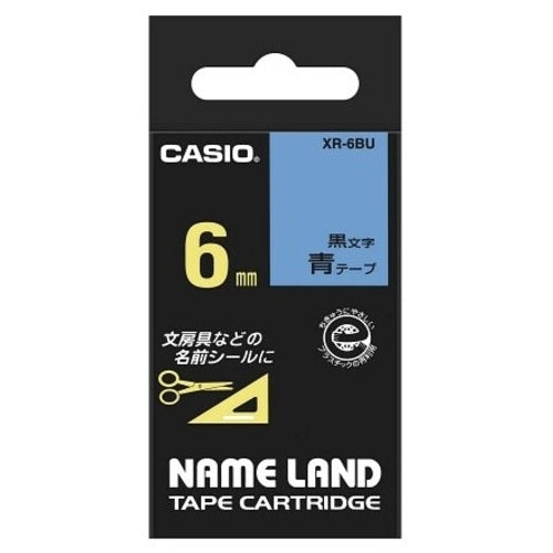 It is lindera 6mm in CASIO COMPUTER Co., Ltd. label tape XR-6BU blue