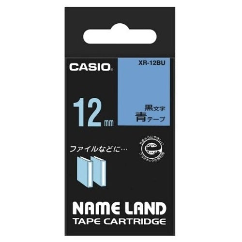 It is lindera 12mm in CASIO COMPUTER Co., Ltd. label tape XR-12BU blue