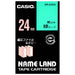 Casio Computer Label Tape XR-24GN Green with Black Letters 24mm