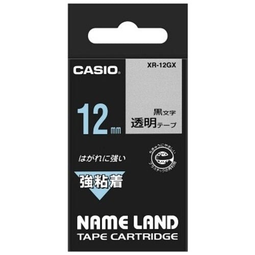 Casio calculator strength adhesive tape XR-12GX to transparent black 12 mm