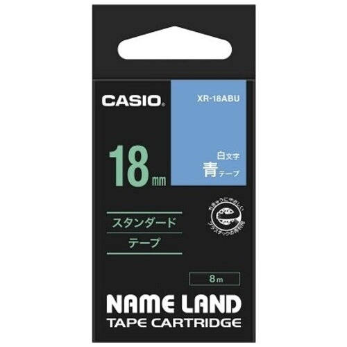 Nastro per etichette Casio Computer r-18abu blu bianco, 18 mm