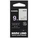 Casio Computer White Letter Tape XR-9AX Lettere bianche trasparenti 9 mm