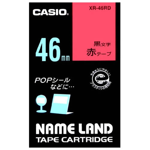 Het is lindera 46 mm in CASIO COMPUTER Co., Ltd. labeltape XR-46RD rood