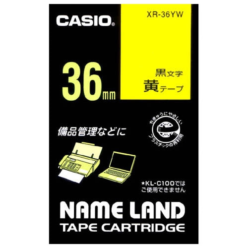 È Lindera 36mm nel nastro per etichette CASIO COMPUTER Co., Ltd. XR-36YW giallo