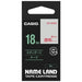 Casio Computer Transparent Tape XR-18XRD Transparent med røde bogstaver 18mm