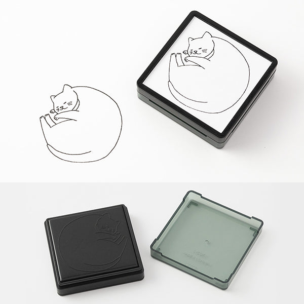 OS スタンプ 浸透印 ネコ 35396 ミドリ 35396006　4902805353960（2セット）