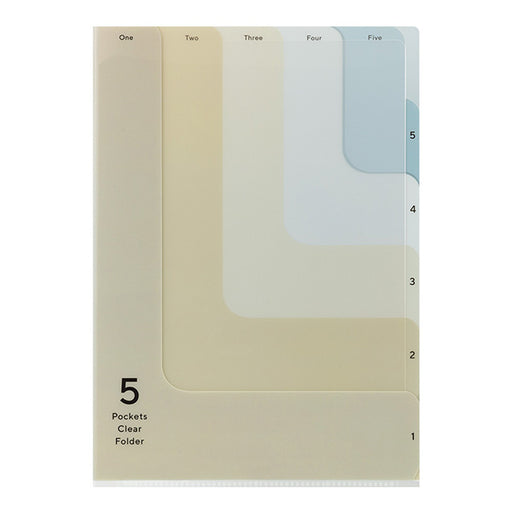 Porta trasparente Midori 5 tasche <A4> bidirezionale 35576006 4902805355766 (5 set)
