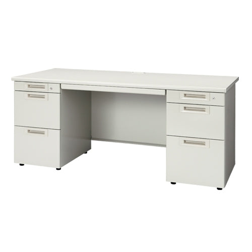 PLUS（プラス）オフィス家具 両袖机 RJ-167D-33 LGY エルグレー　