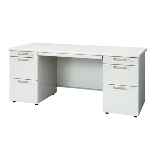 PLUS（プラス）オフィス家具 両袖机 RJ-167D-33 WH ホワイト　