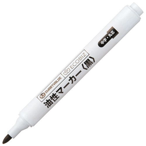 Smart Value Permanent Marker Enkelt Medium Sort 12 stykker H037J-BK 4547345031949