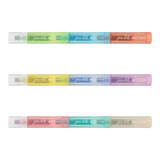 Midori Connecting Pen Join Dots 3 Pieces Light Tone (38141006) 4902805381413 (3 Sets)