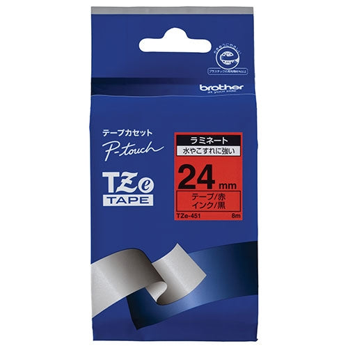 Pita Surat Abang TZe-451 Merah dengan Huruf Hitam 24mm 4977766702171