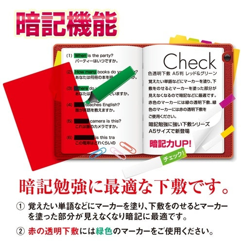 共栄プラスチック 色透明下敷  NO.8712-R  赤 4963346132377