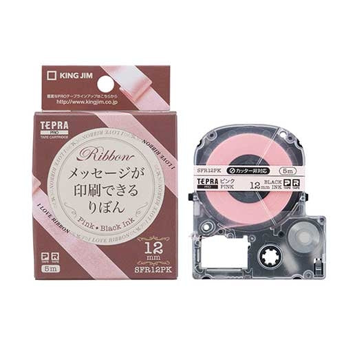 キングジム テプラPROテープりぼん ピンク/黒字SFR12PK 4971660768721