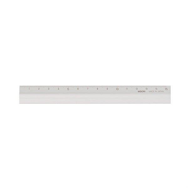 Midori aluminium lineal 15 cm Sølv Design Fyld 4902805422550