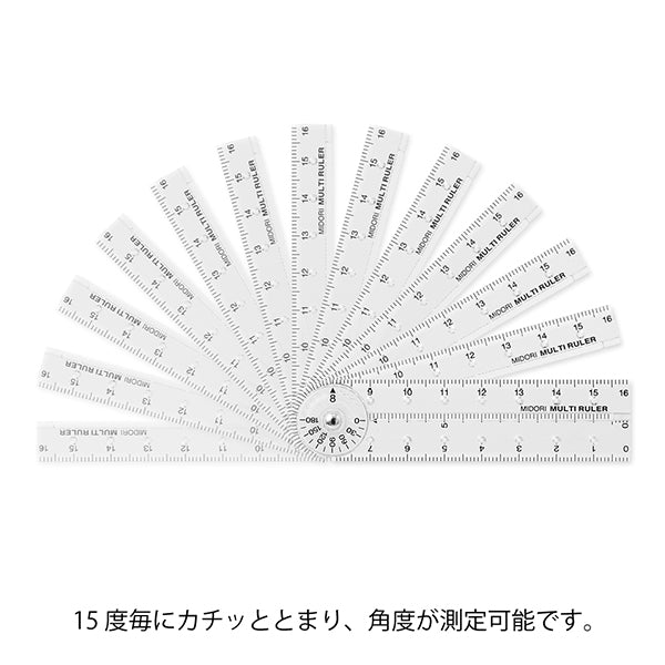 ミドリ マルチ定規＜１６ＣＭ＞透明Ａ 42297006　4902805422970