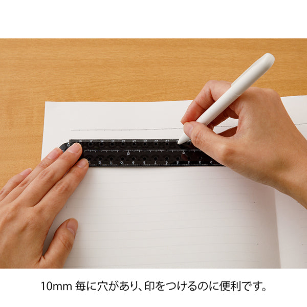 ミドリ マルチ定規＜３０ＣＭ＞黒Ａ 42300006　4902805423007（10セット）