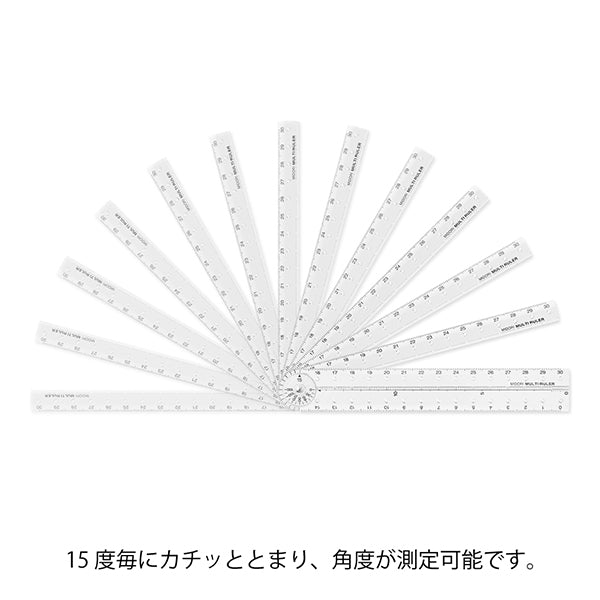 ミドリ マルチ定規＜３０ＣＭ＞透明Ａ 42301006　4902805423014
