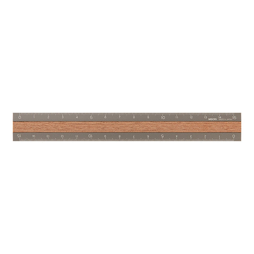 Midori Righello in alluminio e legno 15 cm Grigio 42304006 4902805423045 (5 set)