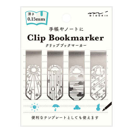 Midori Bookmarker Clip Vejrmønster A (43405006) 4902805434058 (5 sæt)