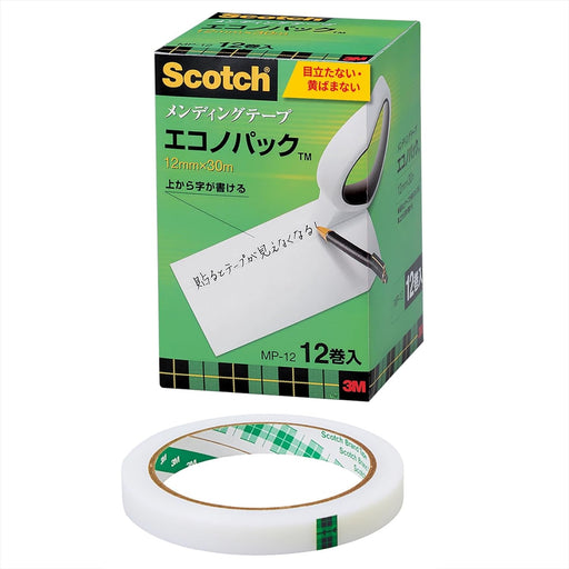 3M Scotch Mending Tape 12mm x 30m Core 76mm 12 rolls MP-12 (10 sets)