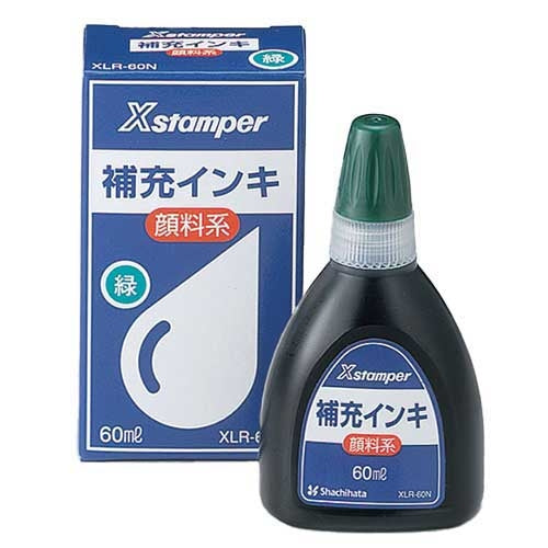 シヤチハタ Xスタンパー補充インキ60ml XLR-60N緑 顔料 4974052716164