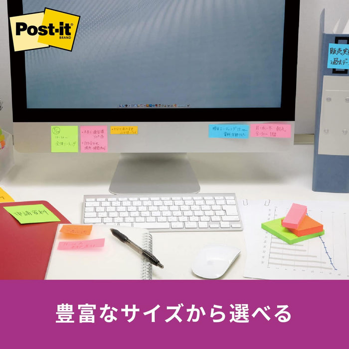 ポスト イット 強粘着ノート 50x50mm 90枚x5個 蛍光 650-5SSAN（10セット）