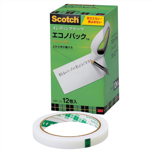 3M Scotch Reparaturband, 15 mm x 30 m, Kern 76 mm, 12 Rollen MP-15