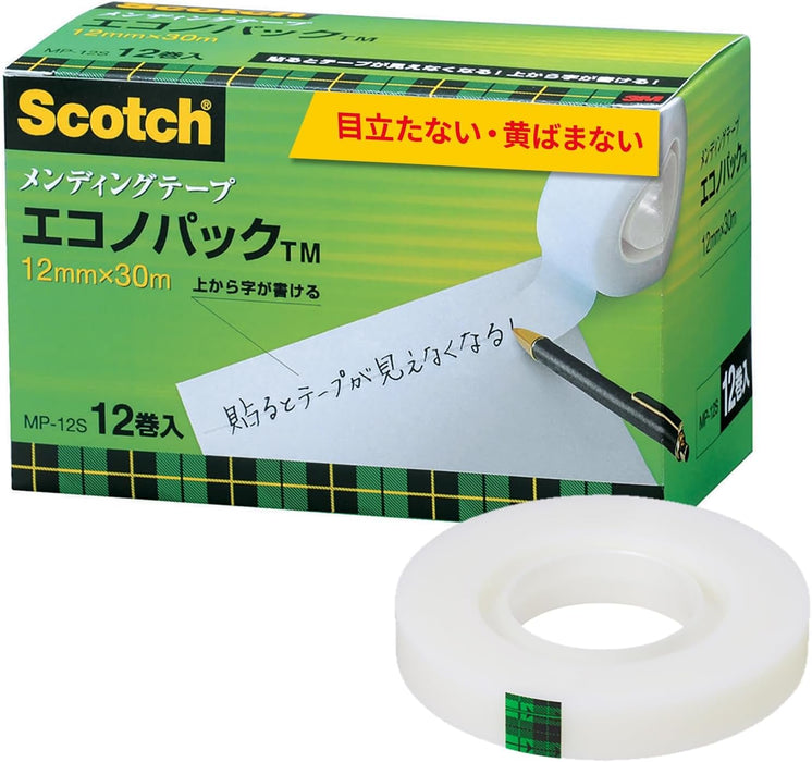 3M Scotch Reparationstape 12 mm x 30 m Kerne 25 mm 12 ruller MP-12S