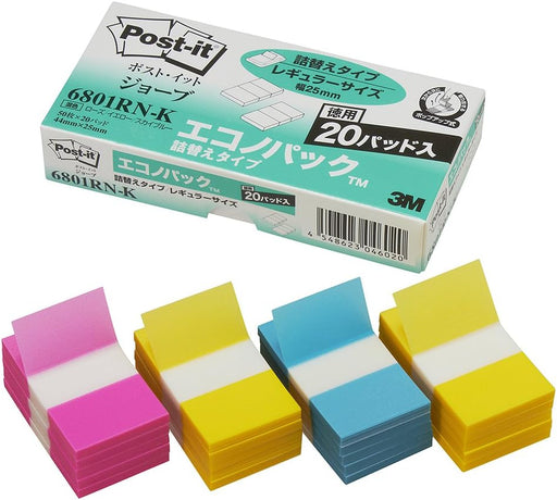 Ricarica Post-It 44x25mm 50 pezzi x 20 pezzi Colori misti 6801RN-K (10 set)