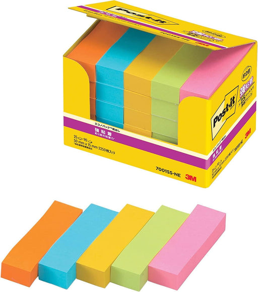 Post-it strong adhesive headings 50x15mm 90 sheets x 25 fluorescent 7001SS-NE (10 sets)