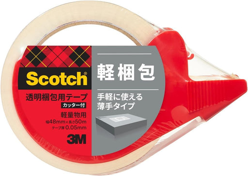 3M Scotch Packband, leicht, 48 mm x 50 m, mit Cutter 309DSN