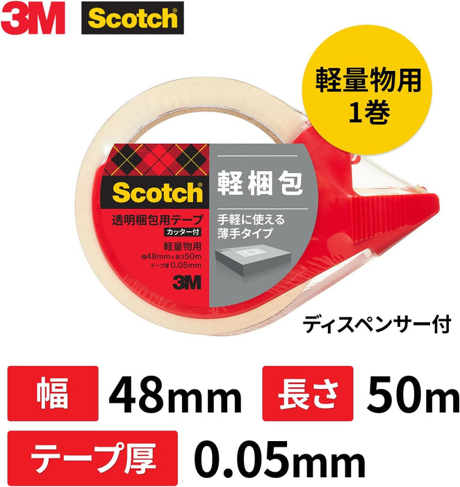 3M Scotch Packband, leicht, 48 mm x 50 m, mit Cutter 309DSN