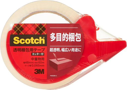 3M Scotch Packband für mittlere und leichte 48 mm x 50 m mit Cutter 313D 1PN
